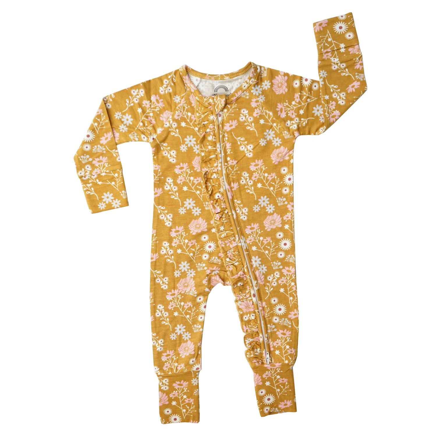 Baby bamboo cotton pajama baby rompers with fold over sleeves footie moisture wicking temperature regulating light breathable