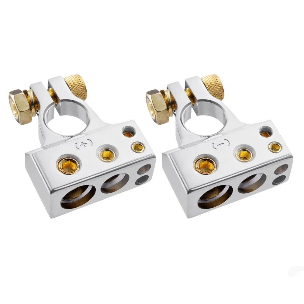 MICTUNING Car Accessories 2/4/8/10 AWG Gauge Positive Negative Car Battery Terminal Connectors Kits Post Clamp