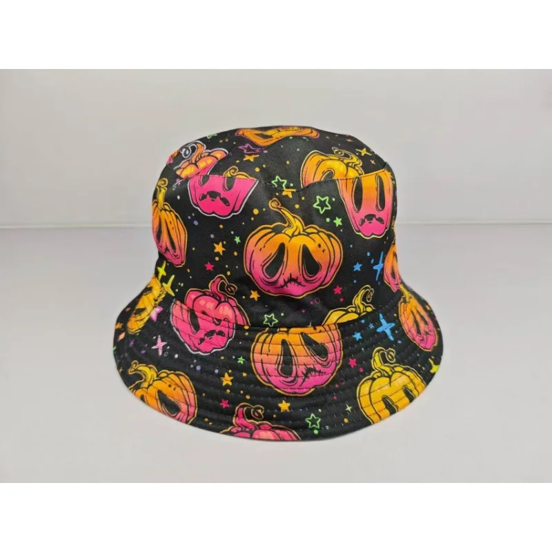 Halloween pumpkin Logo Hot Selling Plain Bucket Hat Wholesale 100 Percent Polyester Adult Kids
