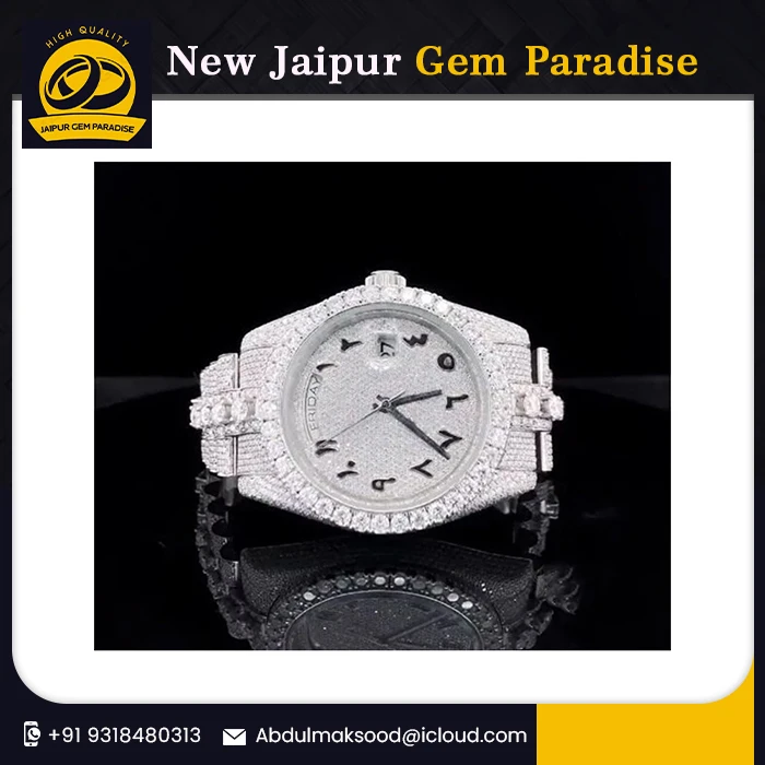 Buy Expensive Moissanite Watch Brilliant Cut VVS1 Moissanite Watch For sale At Best Price