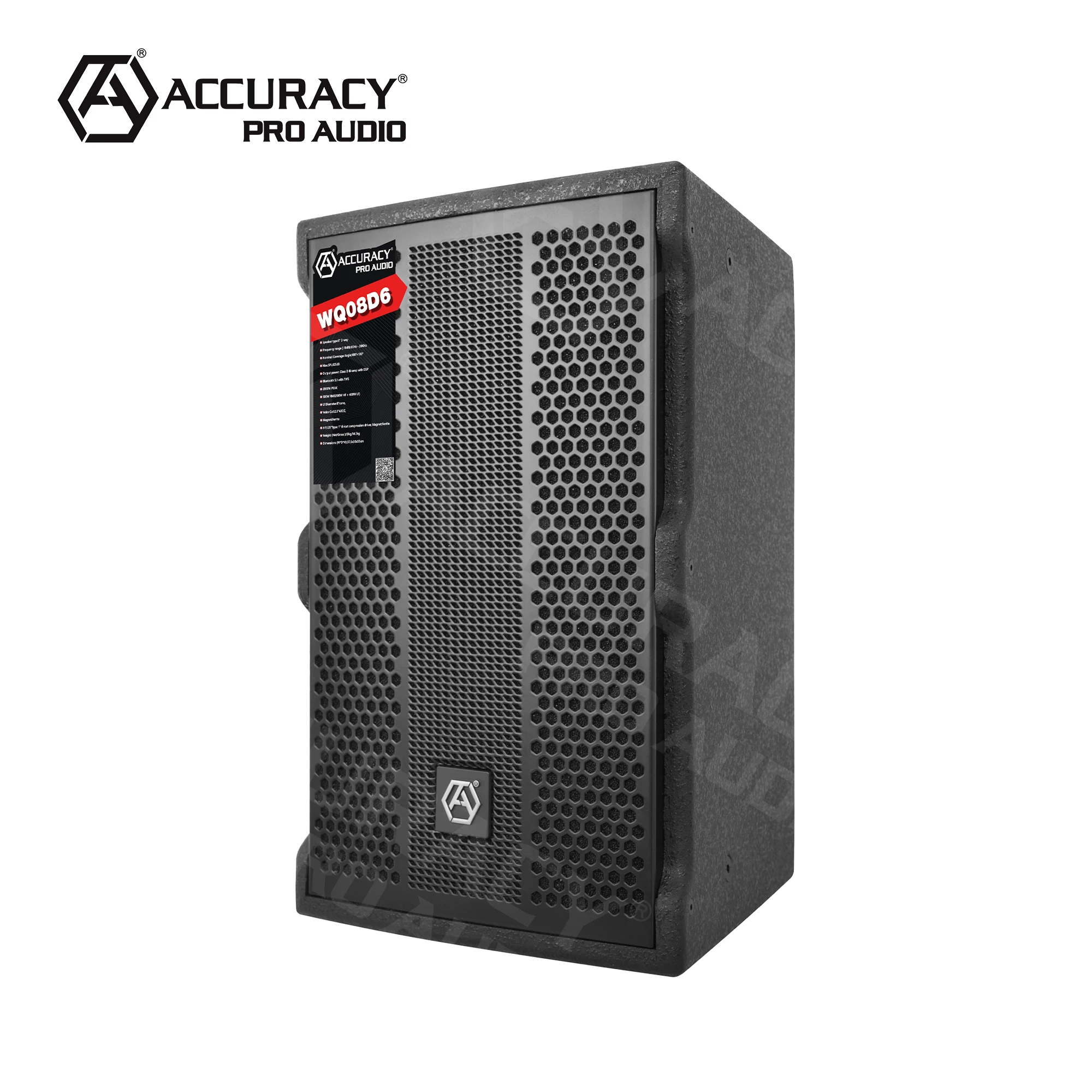 Accuracy Pro Audio WQ08D6 Premium Sound Speaker with 500W RMS and Sleek MDF Enclosure