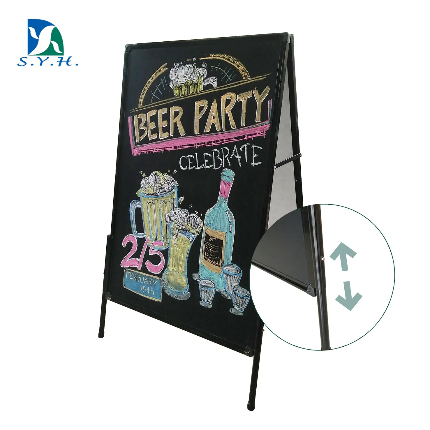 Двусторонняя современная алюминиевая рамка для кафе меню магнитная доска