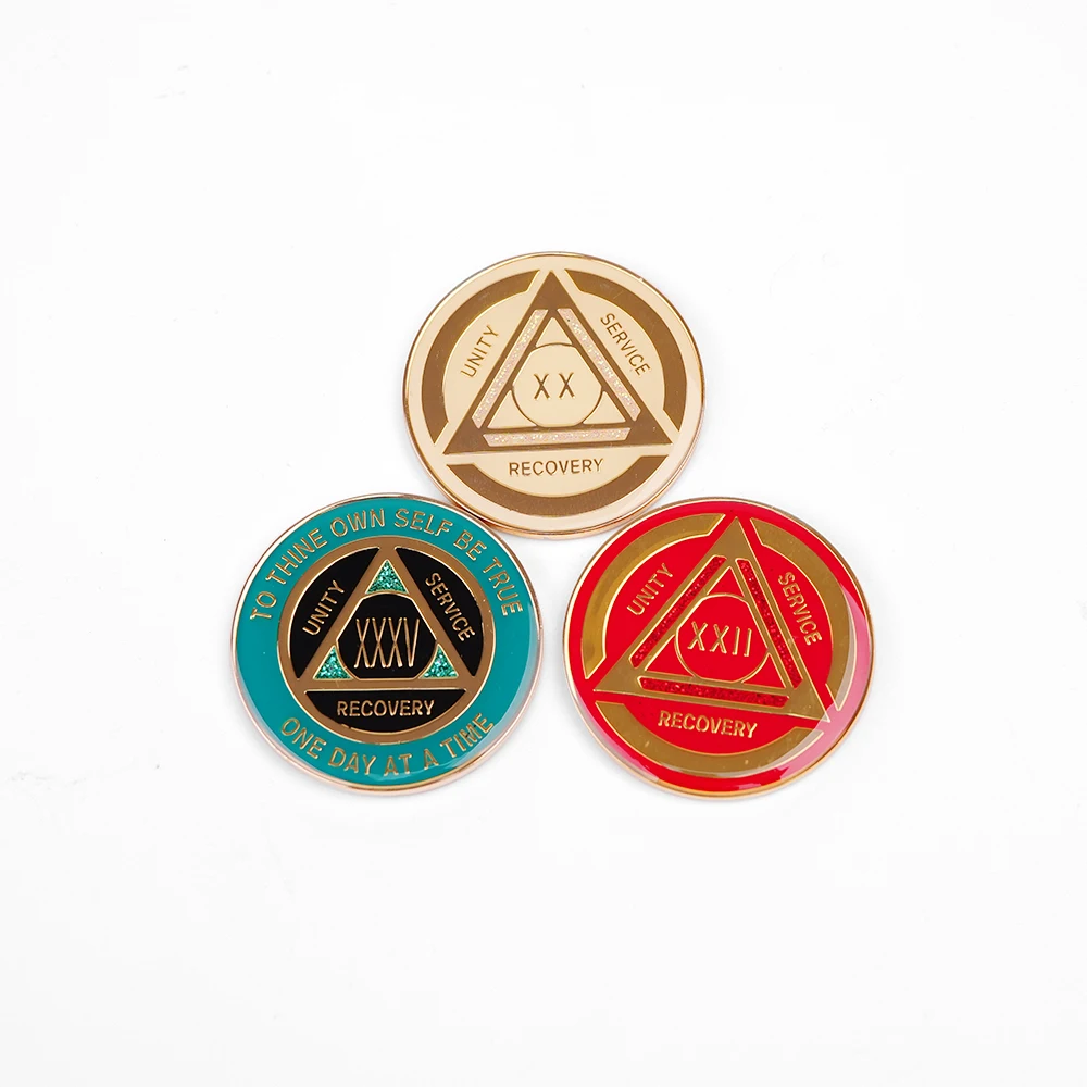 Custom Logo Challenge Coin Newly Styled Modern Zinc Metal Coin with Glitter and Epoxy Casting Technique for Business Gift