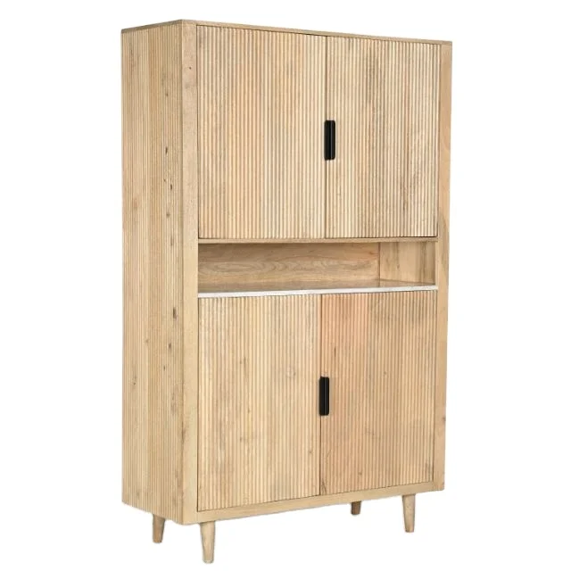 Designer Marine Carter Collection Natural Finish Media Cabinet Sideboard For Dining Living Room Cabinets Furniture