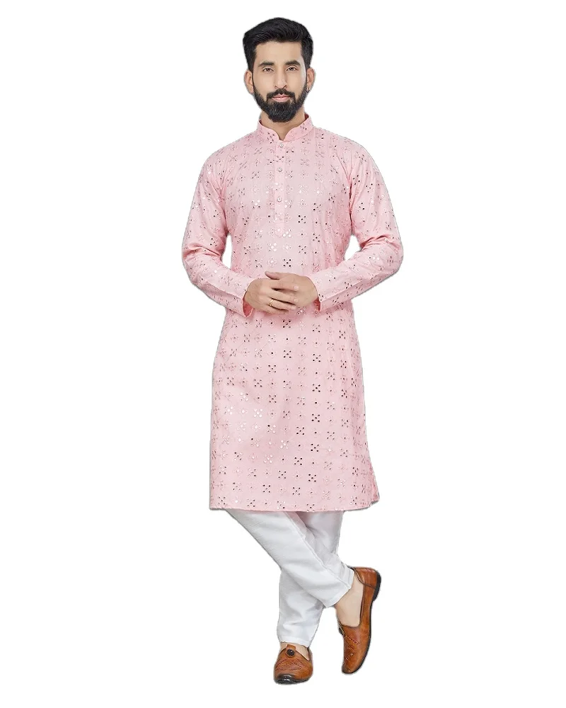 Trending Indian Traditional Kurta Pajama sequence work of Cotton Fabric from Indian Supplier