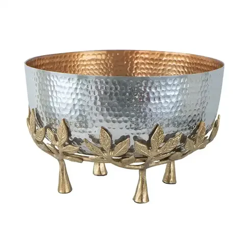 Hammered Design High Quality Metal Stainless Steel Champagne Bucket Wine Bucket Wine cooler With Leaf Design Stand Ice Tub