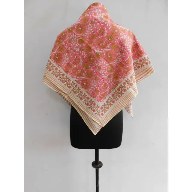 Indian Handmade Floral Printed Cotton Scarf Women Casual Winter Wear Shawl Stole Dupatta Bandana Hijab