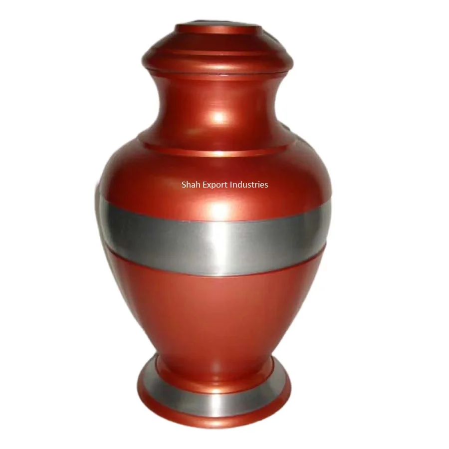 Aluminum Cremation Urn with Full Carving Design Purple/Silver Color for Human Ashes Adult Male & Female
