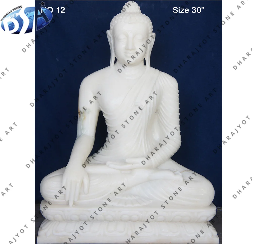 Gautama Buddha Statue Made Up Of Vietnam White Marble For Home Decoration Available In Wholesale Price Manufactures From India