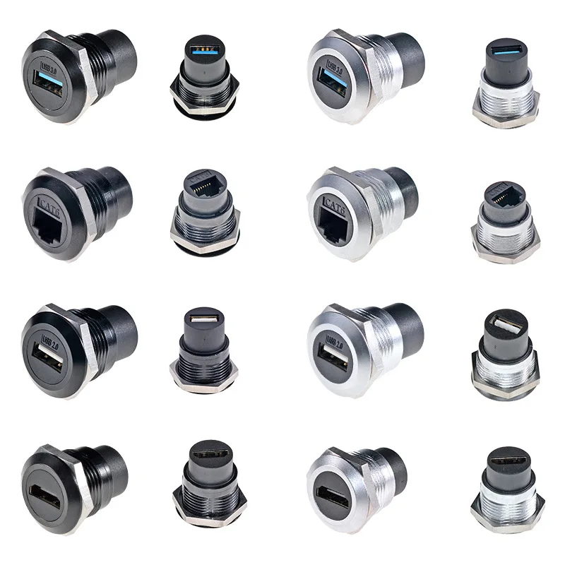 IP67 Waterproof D USB3.0 Silver Zinc AlloyCase Body USB Data Signal Extended Transmission Surface Panel Socket