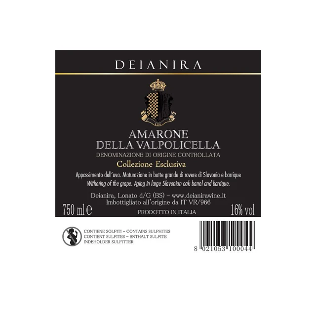 Высококачественный Итальянский Amarone della valpolyella DOCG спиртовое вино красное 750 мл стеклянная бутылка для