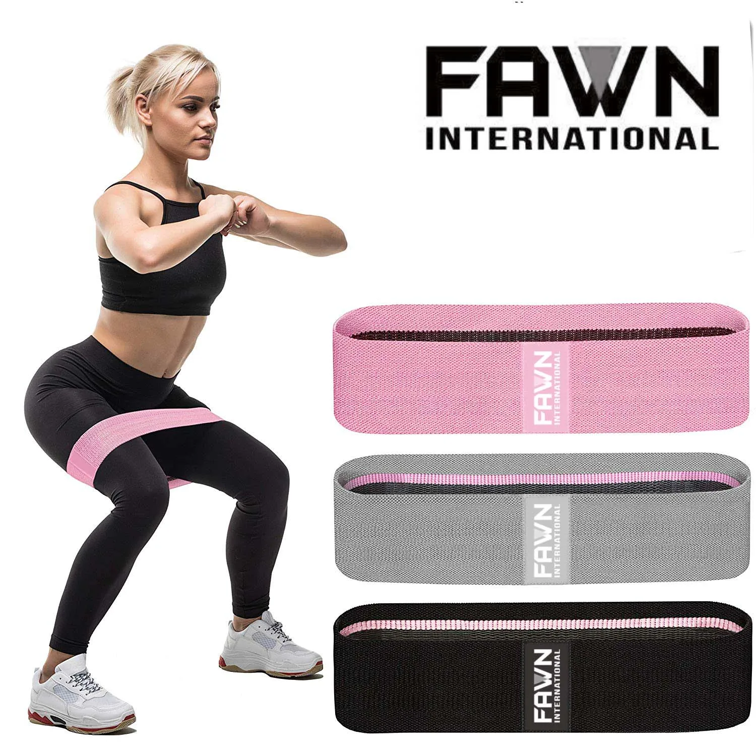 3pcs Hip Circle Loop Resistance Band Workout Exercise for Butt Legs Thigh Set.