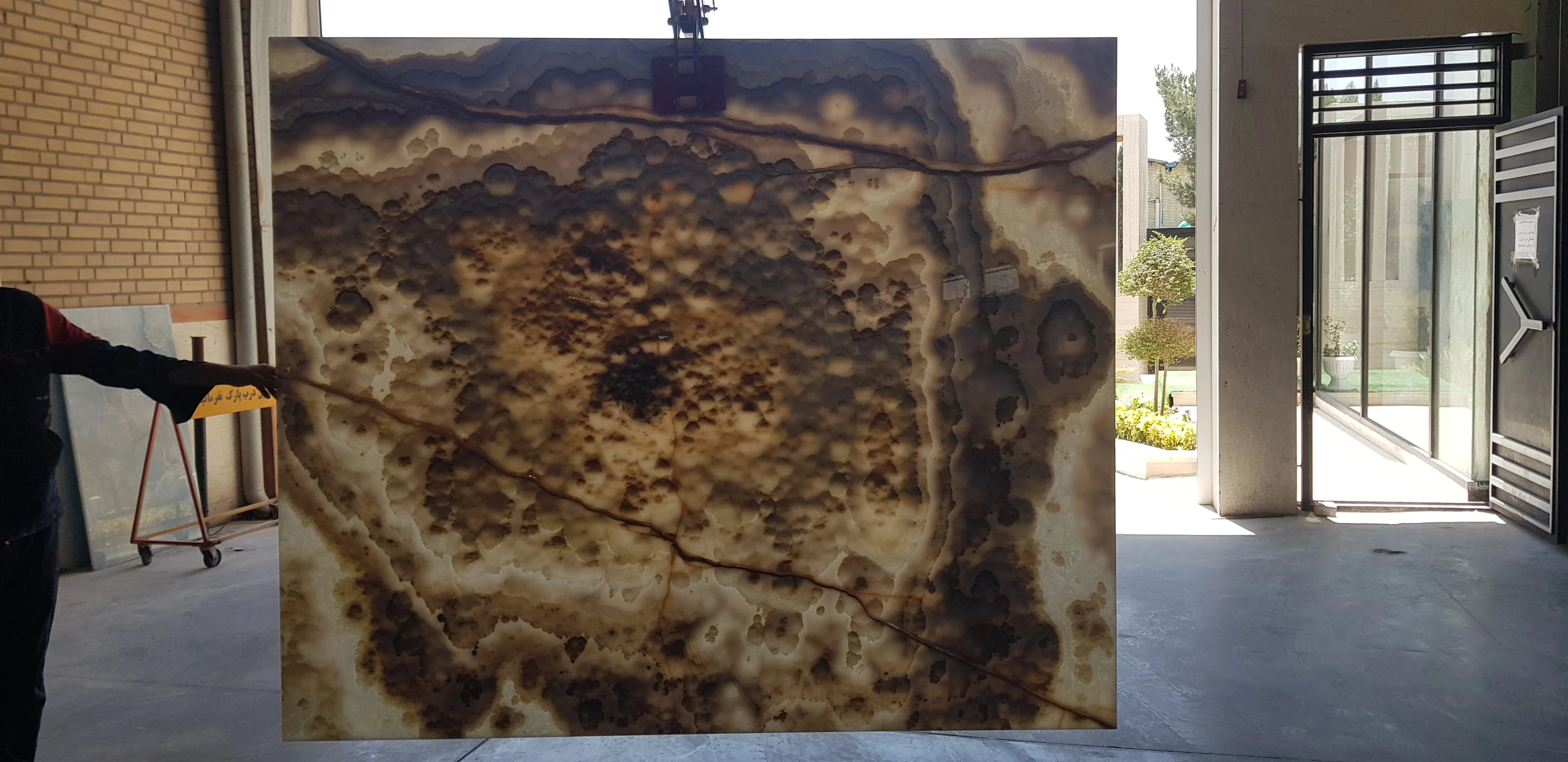 White Grey Onyx Marble Stones Natural Transparent Slabs  Tiles Floor  Wall Panel for Hotel and Villa Wall Floor Decoration