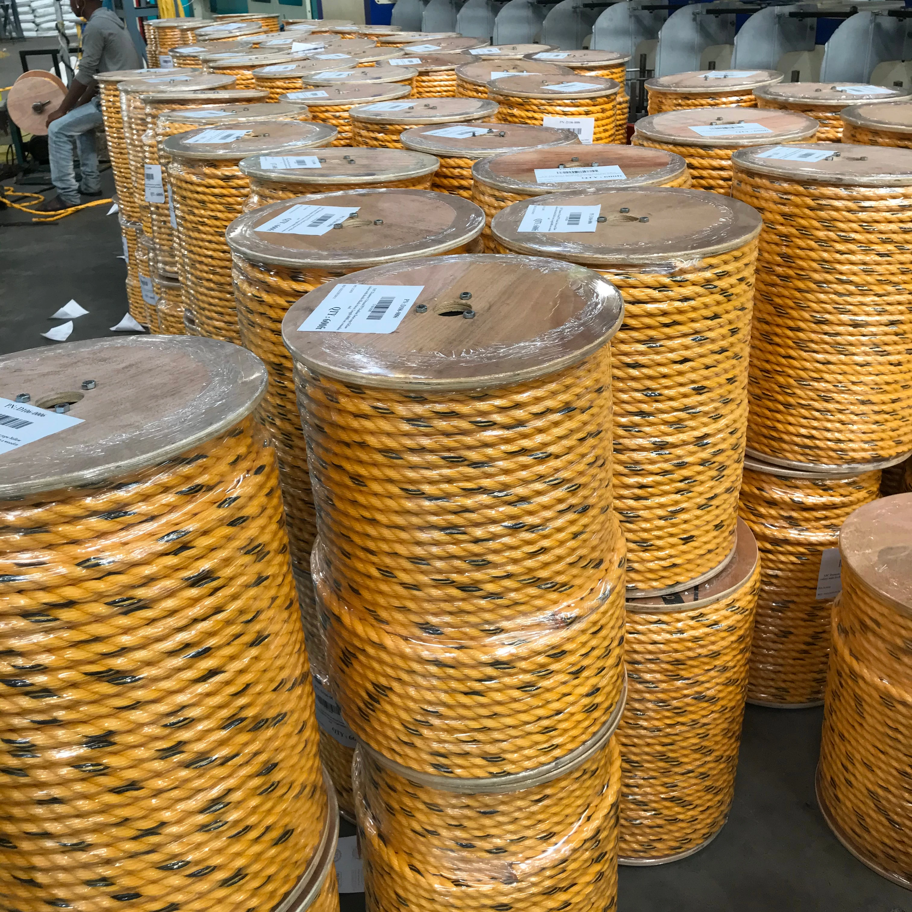 Virgin PP HDPE Nylon Polyethylene Braided Water Rope Twisted Safety Plastic for South American & Indian Markets