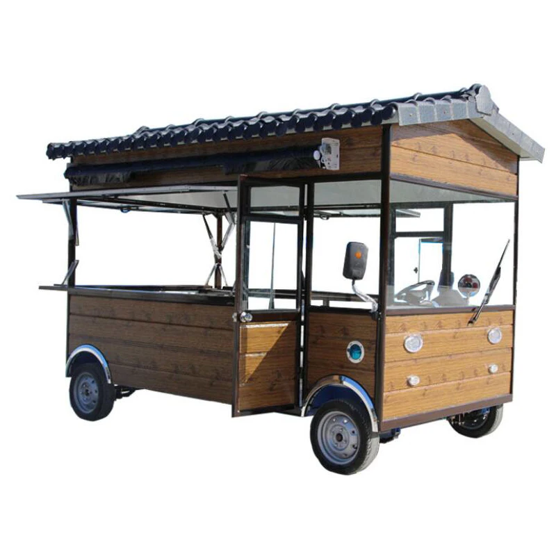 New Type Street Selling Coffee Van Catering Cart Burgers Fries Ice Cream Bus Mobile Food Truck for sale