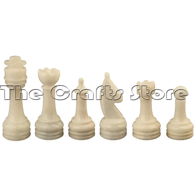Marble & Onyx Natural Stone Hand Made Luxurious Black & White Chess Set With Staunton Series  Chess Pieces