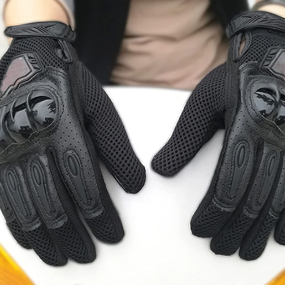 Wholesale Motorcycle Genuine Leather Gloves Premium Vintage Touchscreen Full Finger Gloves
