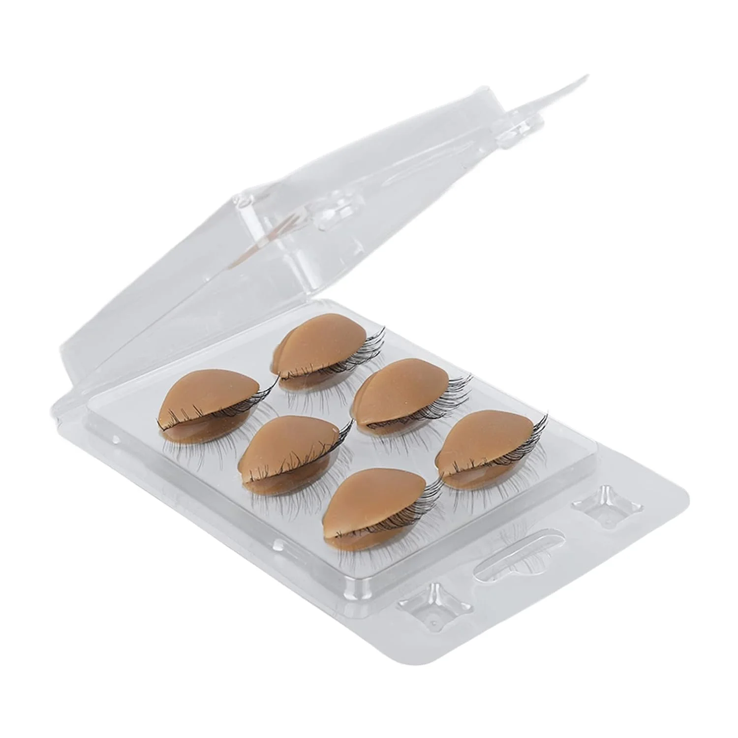 3pairs Soft Silicon Mannequin Head Eyelid Replacement Realistic for Lash Extension Training Detachable Eyelids for Lash Practice