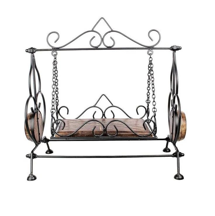 premium quality wrought iron & wooden handicraft indoor Swing of patio furniture available for sale by indian manufacturer