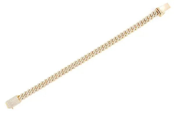 Mens Lab Grown Cuban Link Bracelet Diamond Iced Out Link Cuban Chain Bracelet High Quality Classic Cuban Style Bracelet