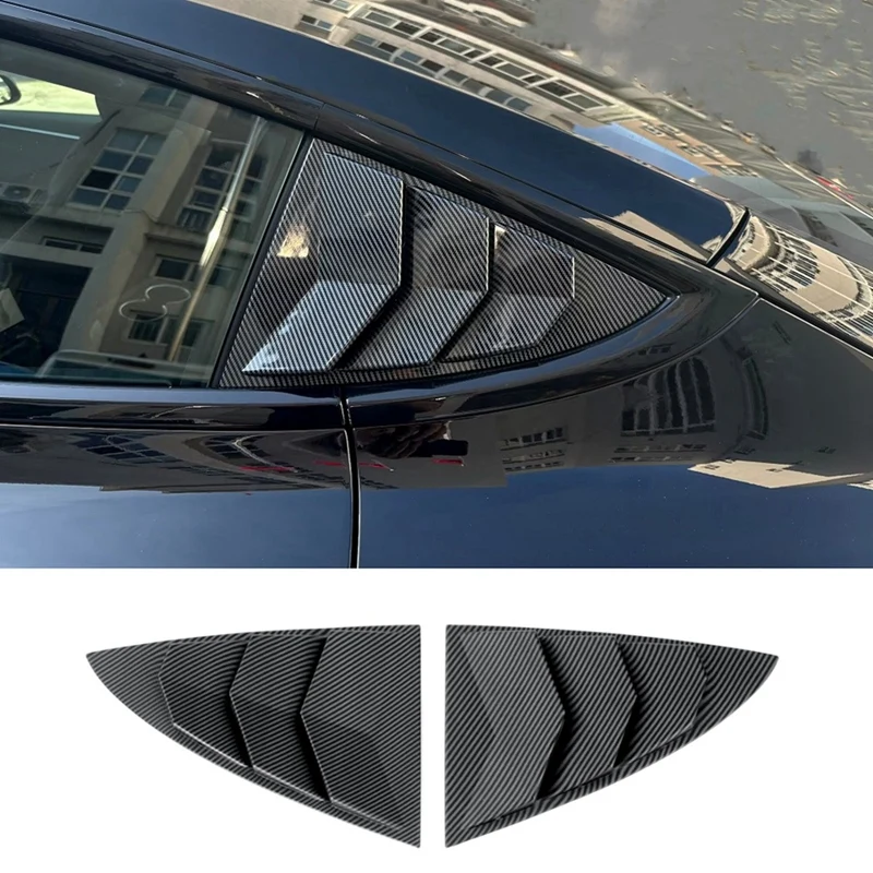 Задняя треугольная оконная Крышка для Tesla Model 3 2024 Highland Louver боковая вентиляционная отделка Модифицированная затвор ABS аксессуары экстерьера