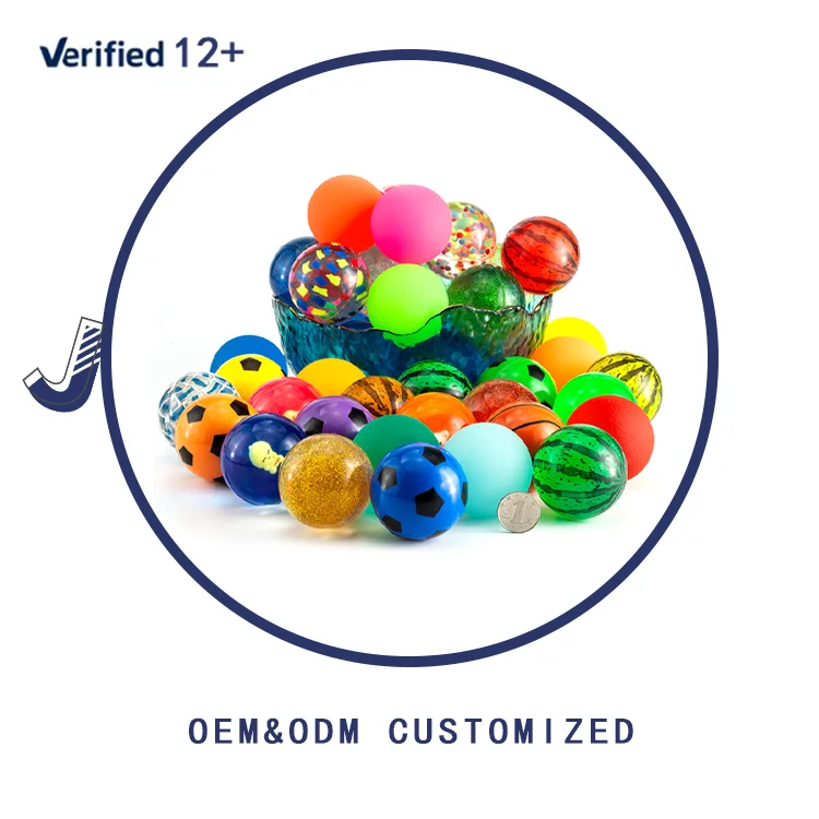 Wholesales Custom Logo 27 32 35 38 45 49mm Rubber Bouncy Bounce Bouncing Balls Vending Machine Promotional Toy Ball For Children