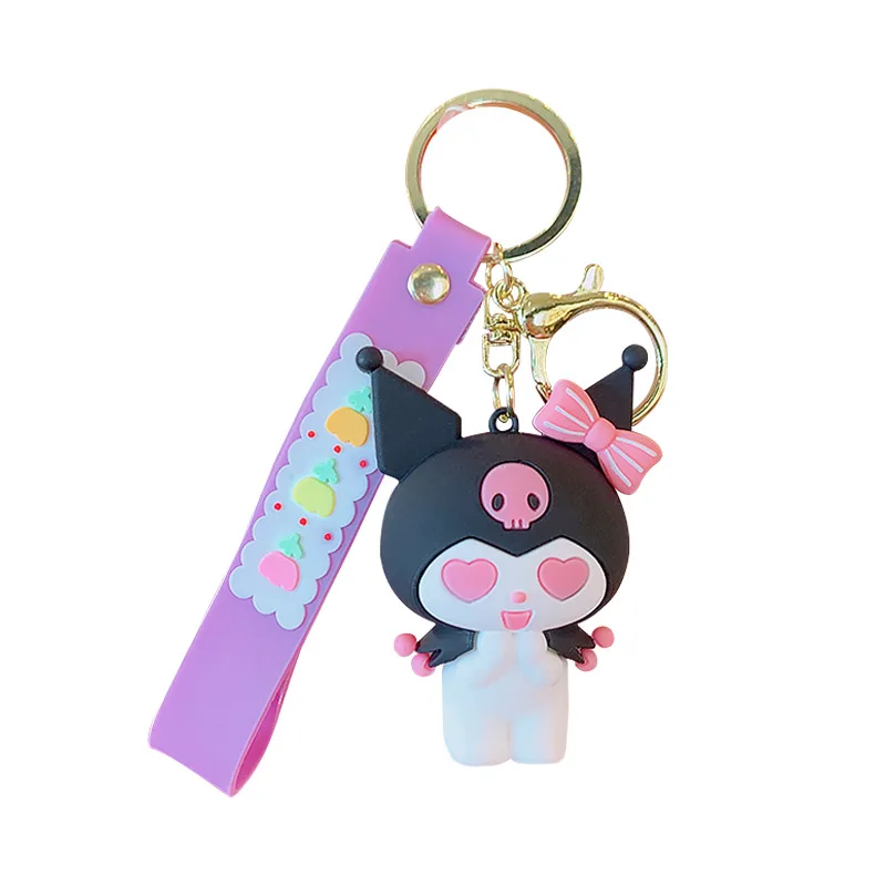 Hecion Accessory Store Cartoon Anime  Purple Kuromi Keychains PVC Doll Key Chain New Trend Keychain