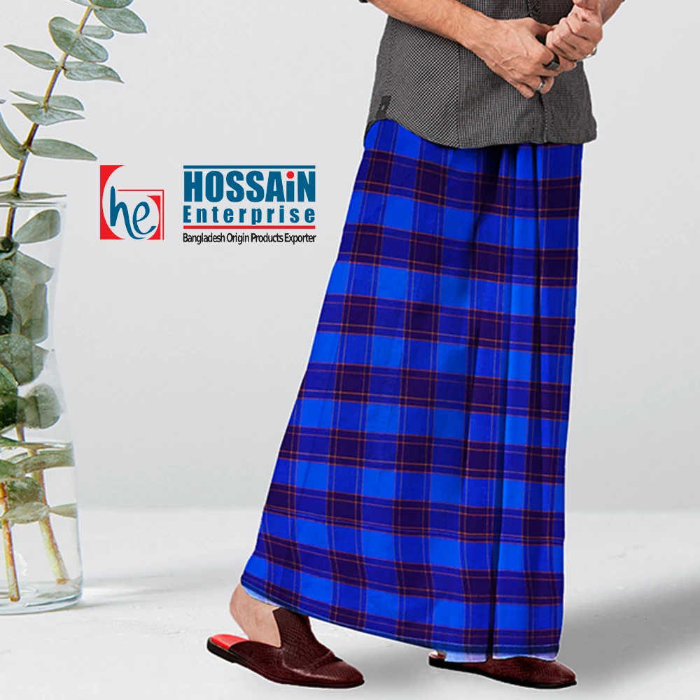Authentic Design Soft & Durable Ideal for All Seasons Comfortable Fit 100% Cotton Lungi Daily Wear and Relaxation Lungi for Men