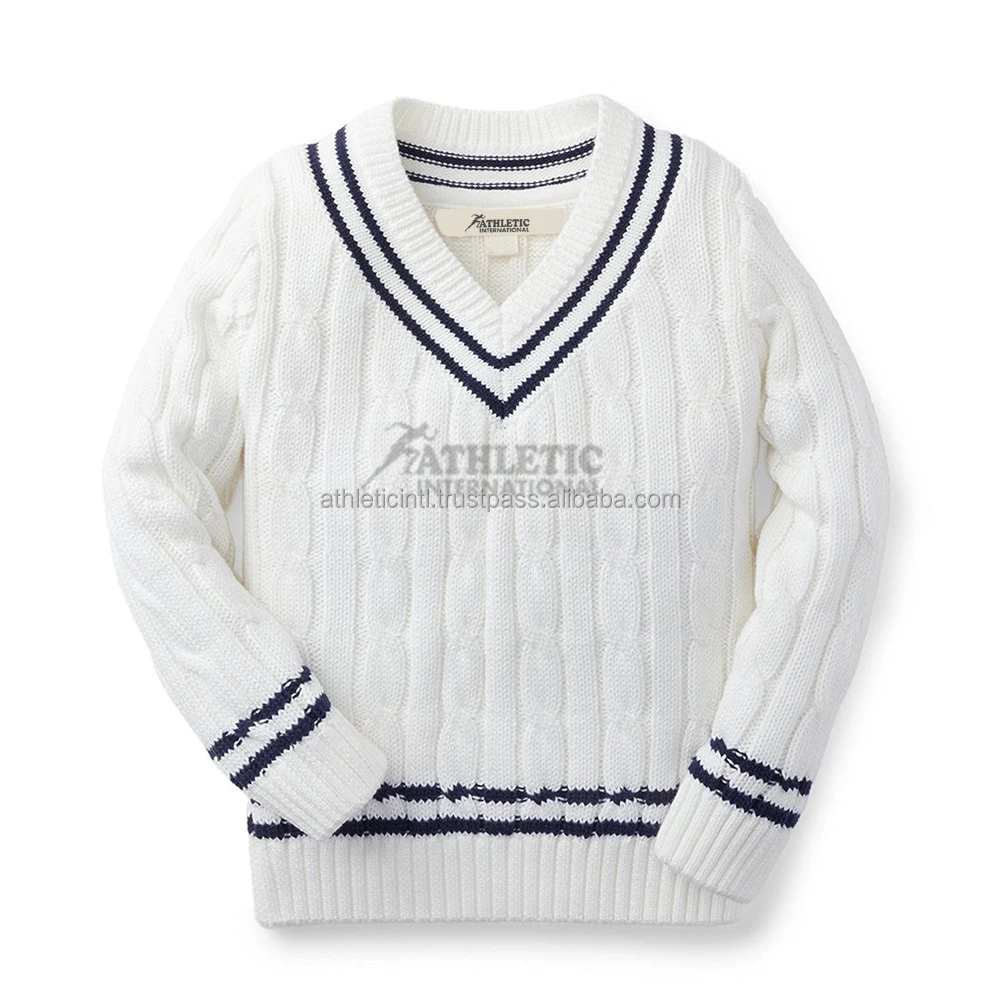 Athletic designs Cricket Sweaters cable Knit Cardigan Pullover Wool Jumpers for men