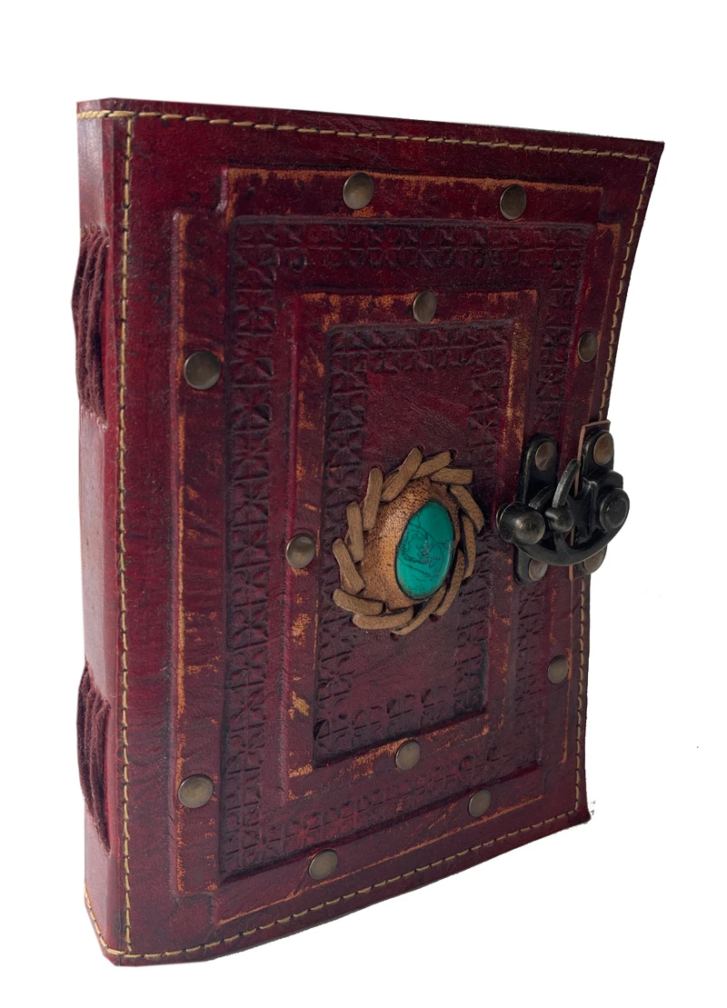 hocus pocus book of spell vintage leather journal grimoire antique witch stone notebook old books handmade book of shadows blank