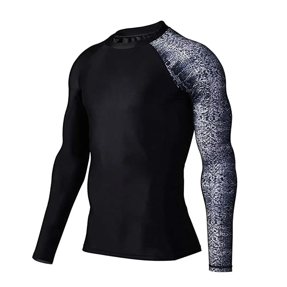 Rashguard OEM ODM Rash Guard Men Sublimation Printed Spandex Bjj Rash Guard Gym Surfing Diving Rashguard Compression Shirts MMA
