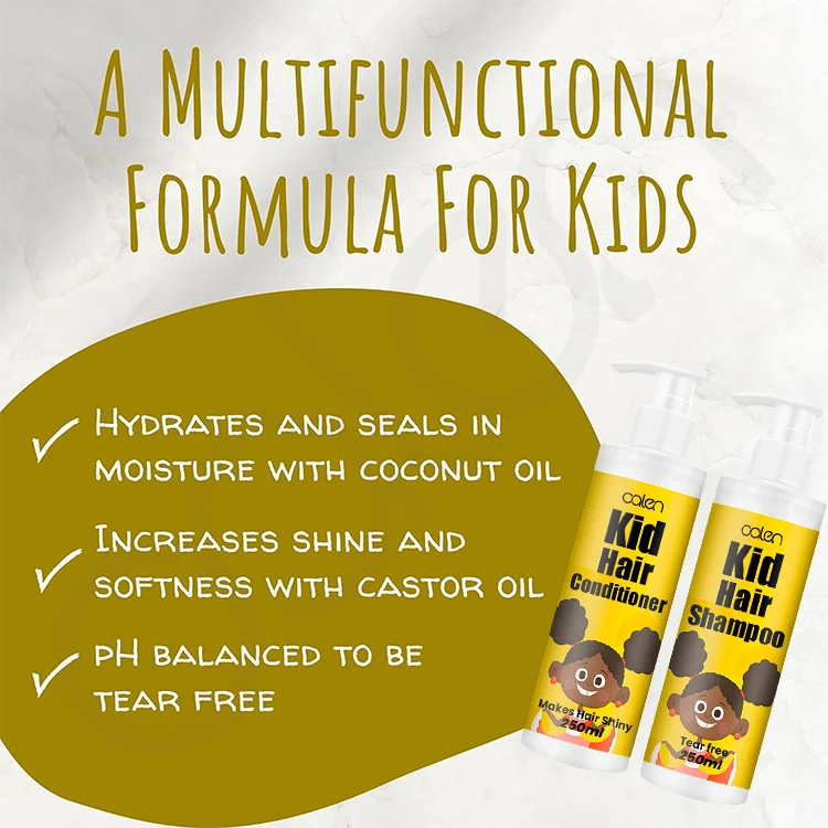 Oalen Private Label Natural Organic Care Kids Conditioner 250ML Curly Shampoo Hair Mask