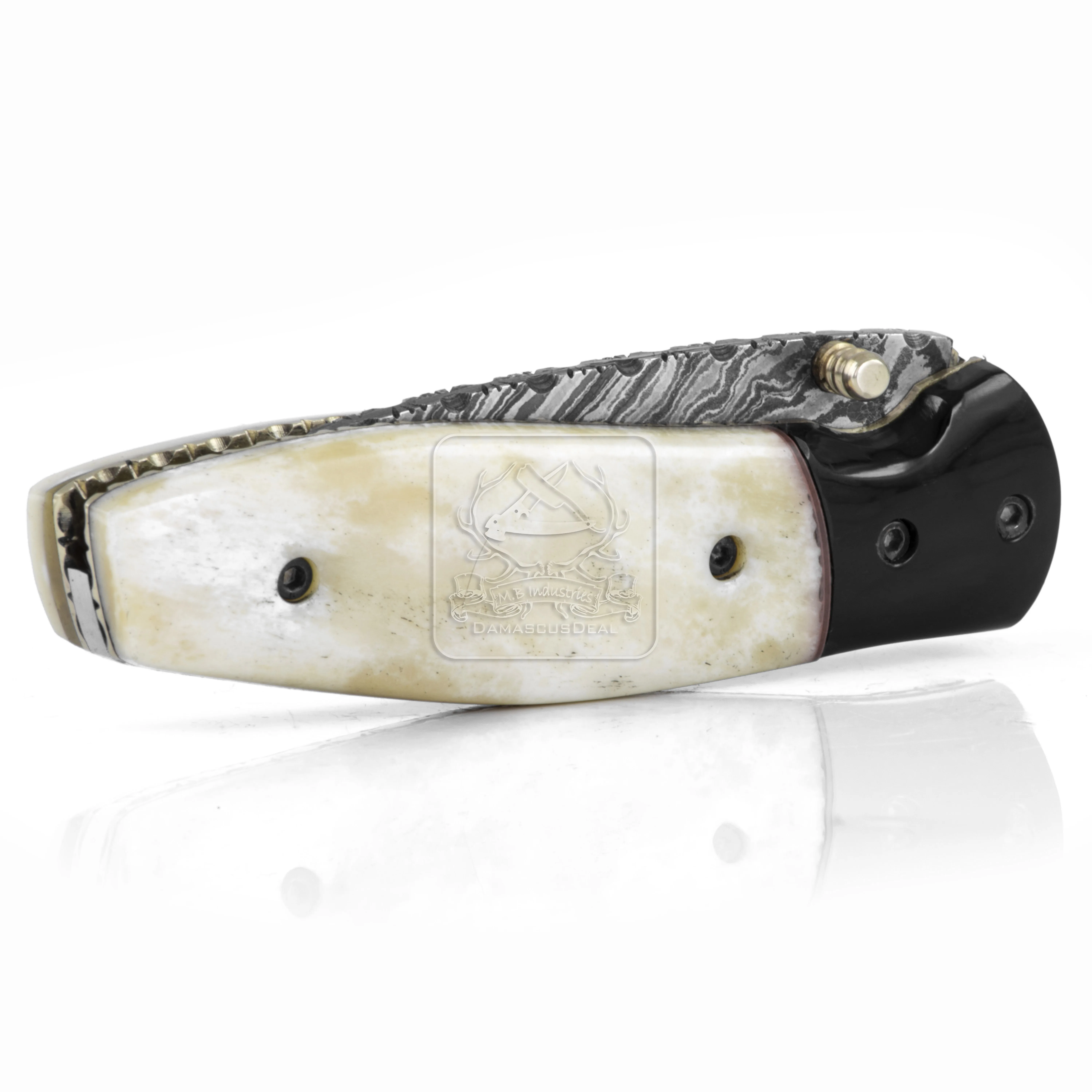 Damascus Steel Folding Knife DD-FK-687 Camel Bone Pocket Knife Outdoor Survival Hunting Knife Multi Tool Bushcraft Camping