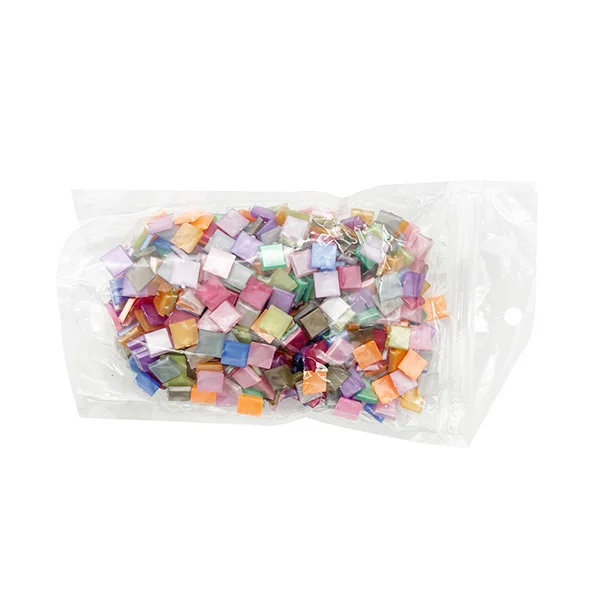 200g 1cm Square Plastic Pearl Color Mosaic Pieces For Crafts