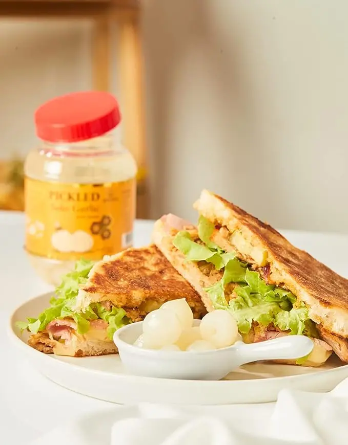 Homtiem Pickled Solo Garlic with Honey 7.04 Oz (200g.) Non-Additives, Non-Preservatives for Appetizers Healthy