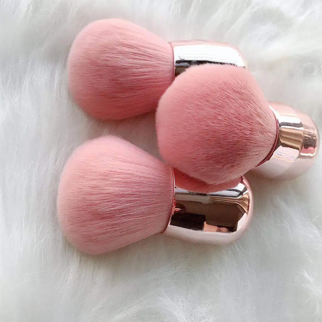 wholesale  super comfort Custom makeup brush single pink handle mushroom head makeup brush For blusher
