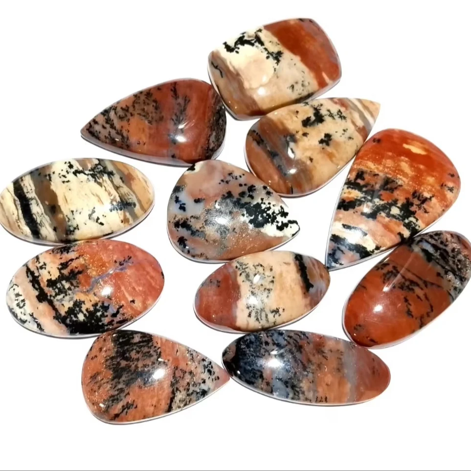2024 Wholesale Lot High Quality Natural Honey Dendritic Agate Cabochons Best Designer Pendant Jewelry Hot Sale Loose Gemstones