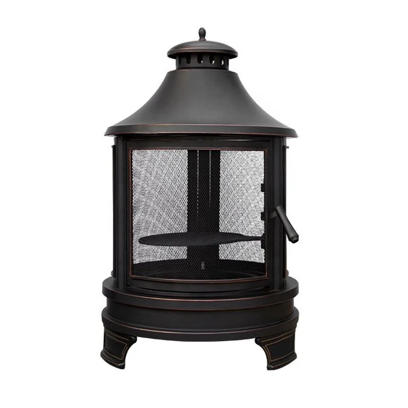 Outdoor 50' Garden Backyard Charcoal Wood Burning Metal BBQ Fire Pit With Cast Iron Cooking Grill