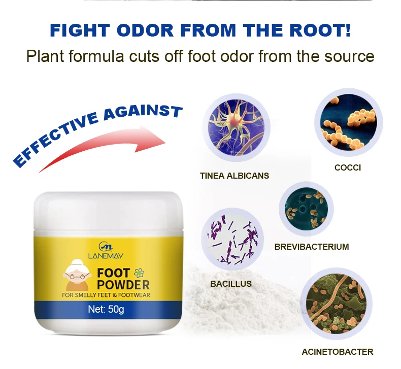 Private Label Herbal Deodorant Foot Powder For Foot Detoxify
