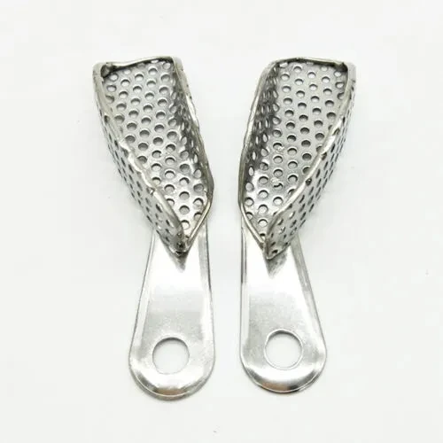 Dental Lab Autoclavable Aluminum Impression Trays With Holes Upper And Lower  Impression Trays Denture Materials