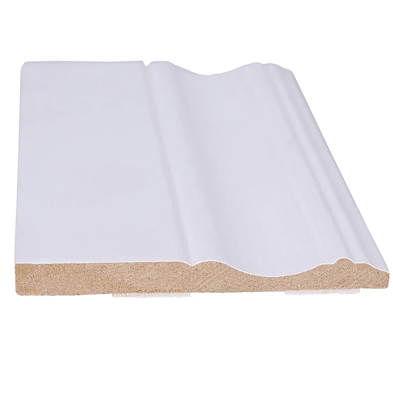 Factory Directly Supply Water Proof Timber White Primed MDF Baseboard Solid wood Baseboard Moulding Modern
