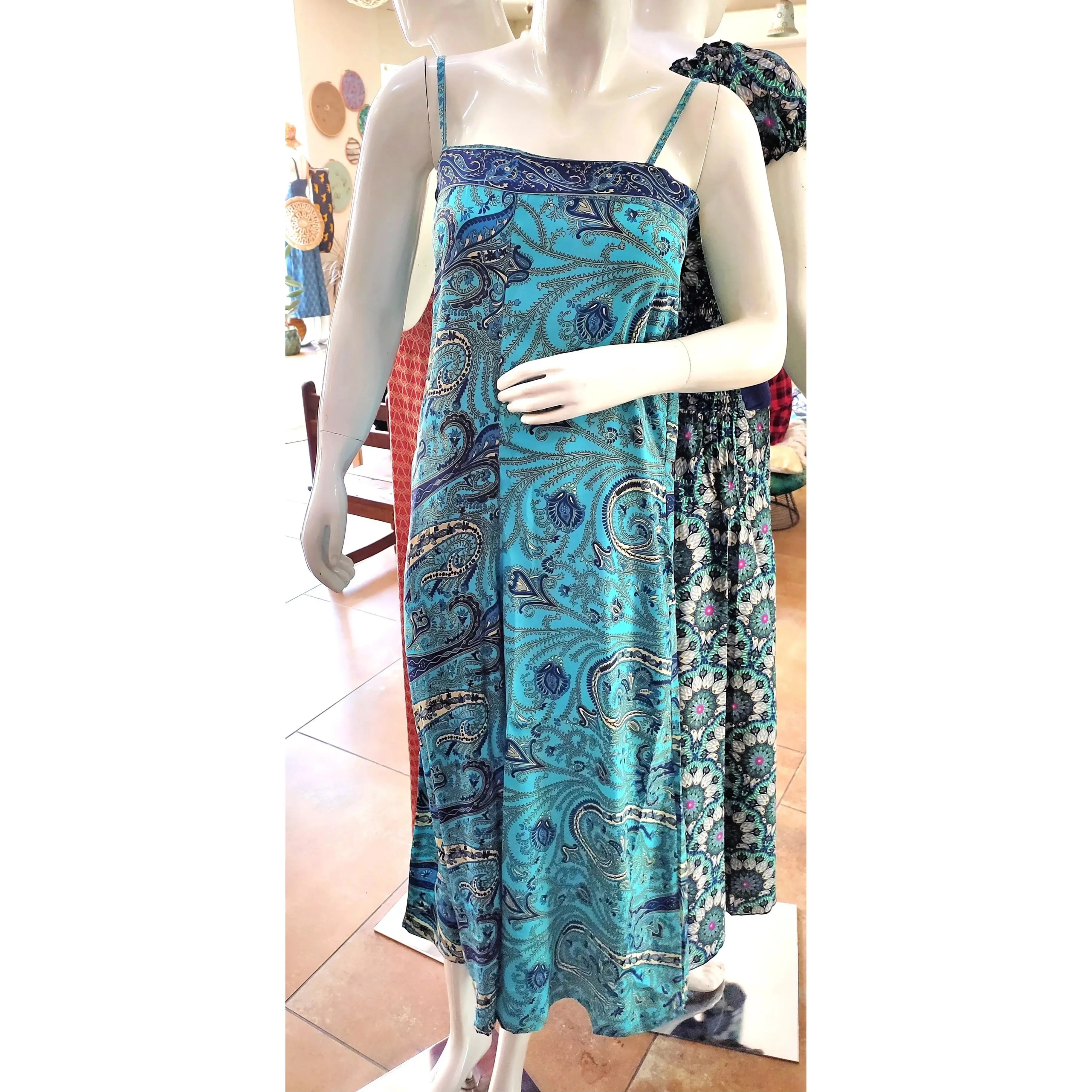 OEM Custom Wholesale Boho Style Print Silk Beach Summer Ladies Jumpsuit Dress Women Casual Clothing manufacturers
