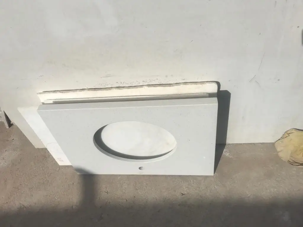 2023 Hot Sale Kitchen Counter top White Quartz 49x22  cut to size Wholesale prefab custom furniture Top from Indian Manufacturer