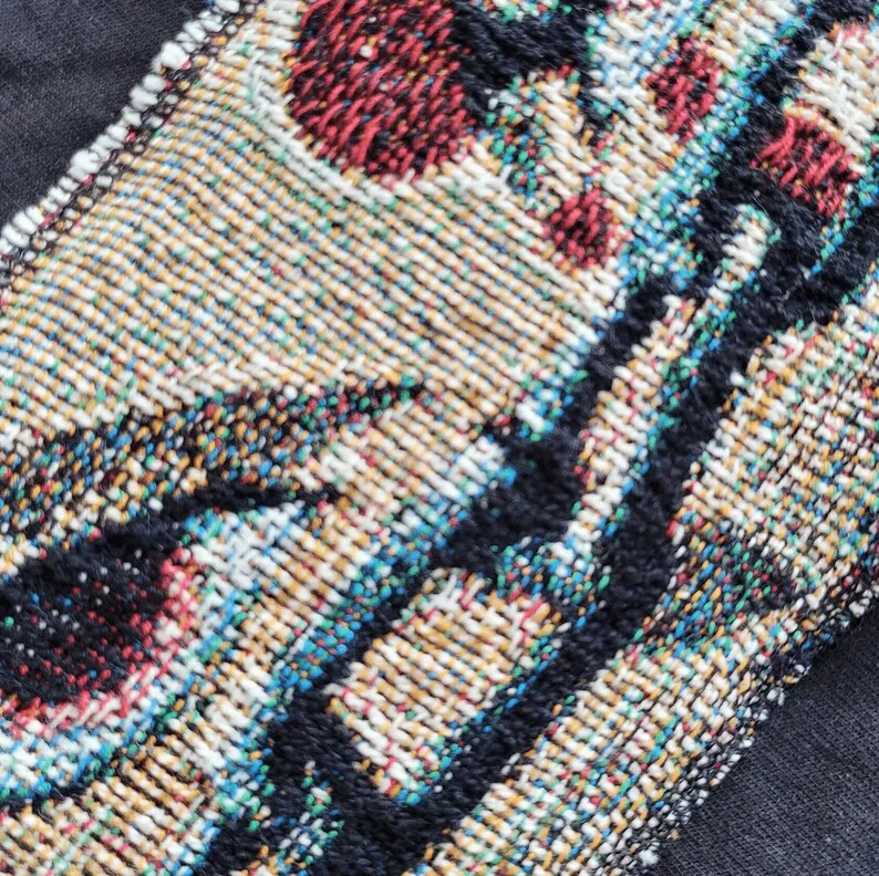 Hot Sale 100% Cotton High Quality Black  Anime Tee Handmade Tapestry Custom Crew Neck all Plus Sizes Tapestry Tshirt OEM