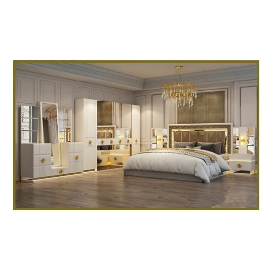 Modern King Size Bedroom Furniture Set Premium Quality Teak Wooden Bed Luxury Antique Wooden Bedroom Furniture Set Manufacturer