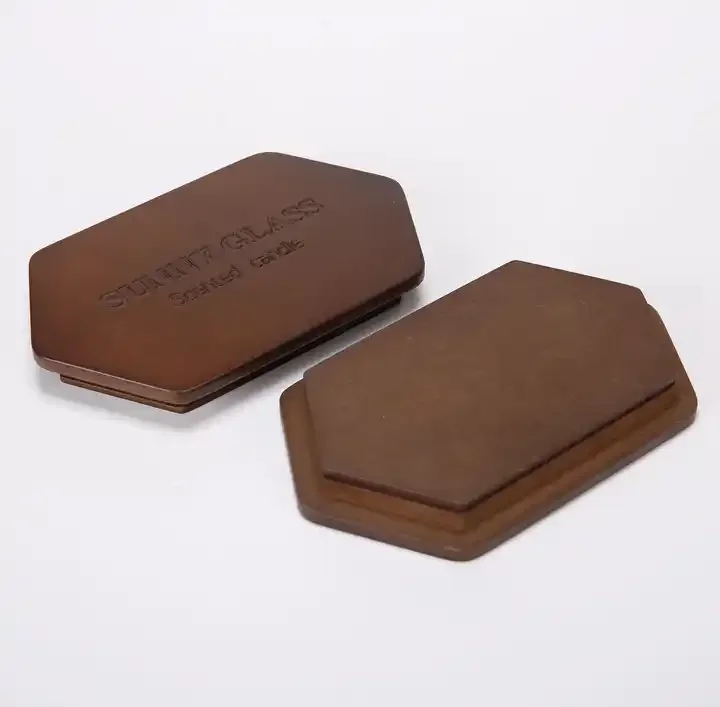 Wholesale Custom Modern Design Wood Candle Lid Sanding and Coating Supported DIY Logo for Essential Oil Scented Jars