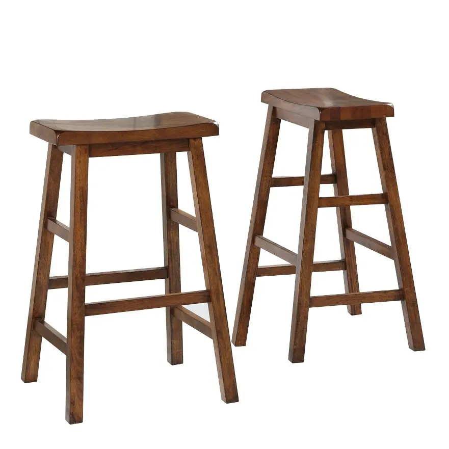 Basics Solid Wood Saddle-Seat Kitchen Counter Barstool 430W x 366D x 603 H mm For Home Barstool Vietnam Manufacturer