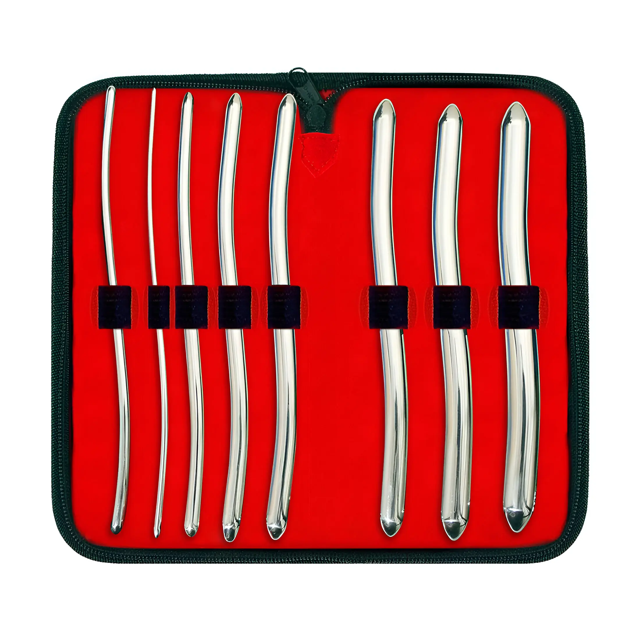 Hegar Dilator Set Uterine Urethral Diagnostic Surgical Sounds 8Pcs with Carrying Case, Cervical Sounding Rods Gynae Instruments