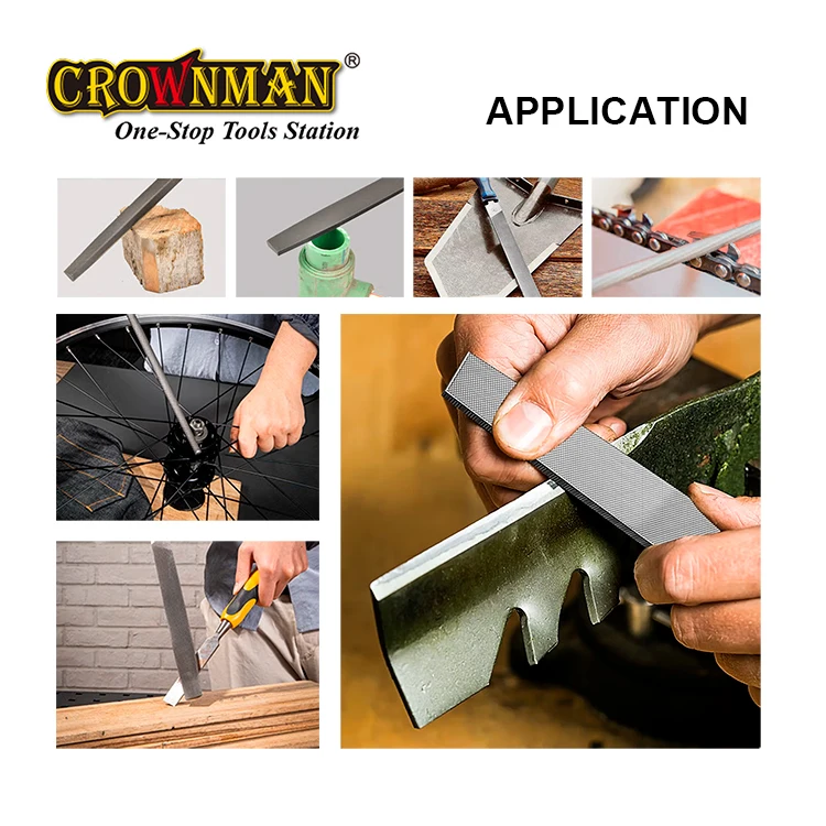 CROWNMAN Professional Custom Hand Tools 8' With TPR Handle T12 Double Cut Round Files