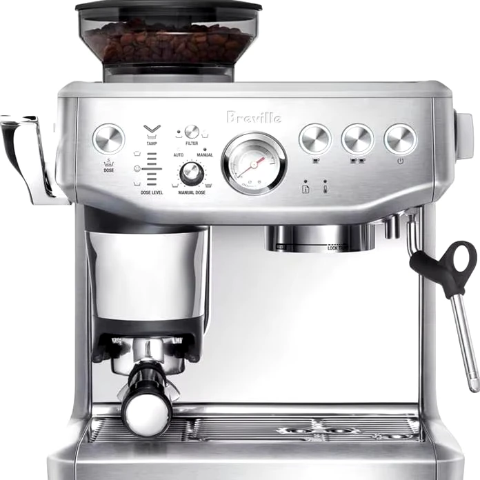 B reville the Barista Express Impress Espresso Machine with Grinder & Milk Frother, Espresso Maker with Assisted Tamping